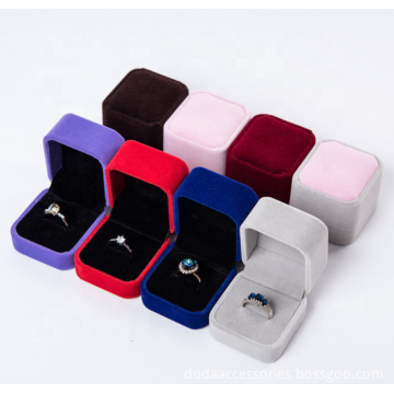2022 new style custom Velvet Case Ring Gift storage display box for jewelry packing recycled jewelry packing